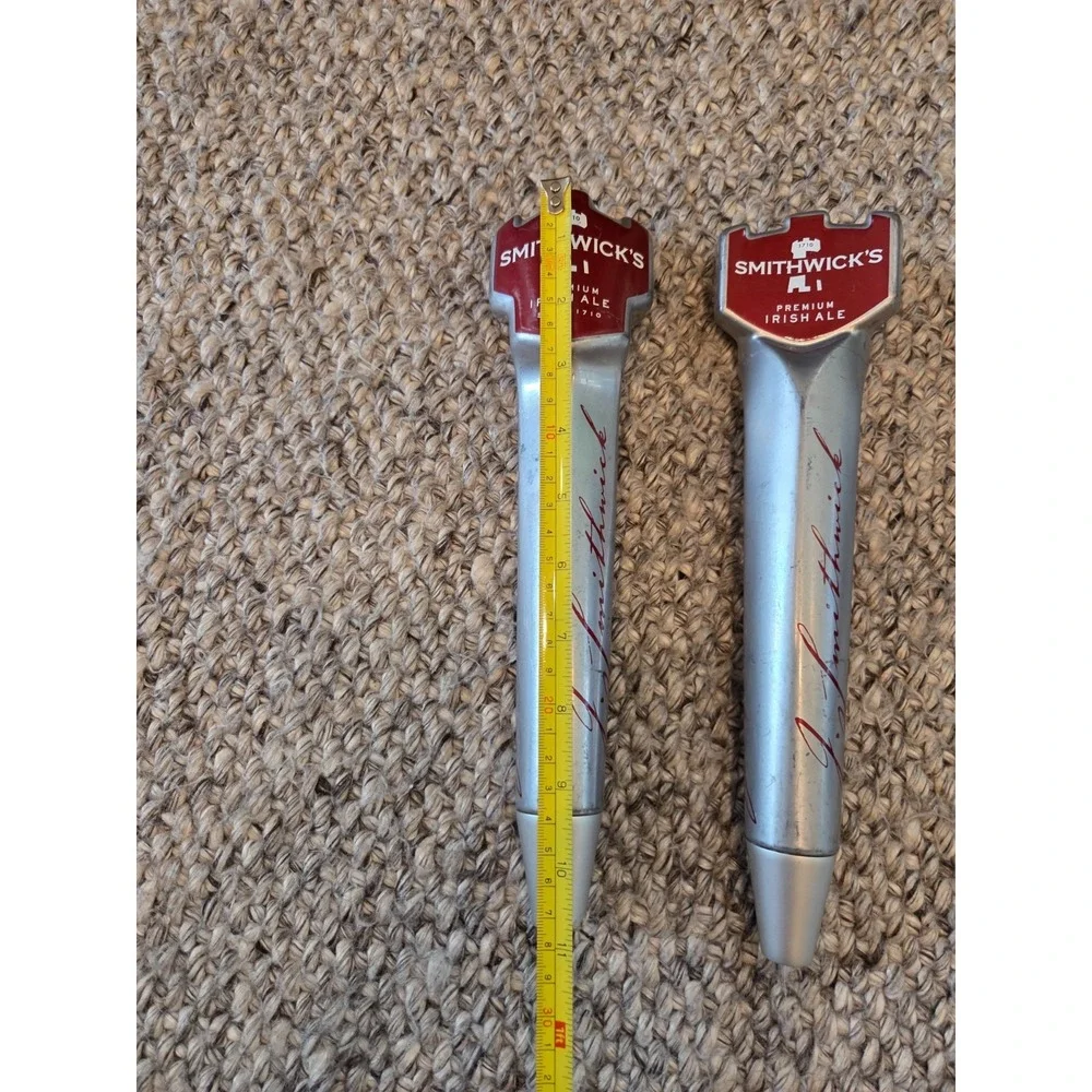 Pair of Smithwicks Imported Premium Irish Ale Beer Taps Metal Tall 11''